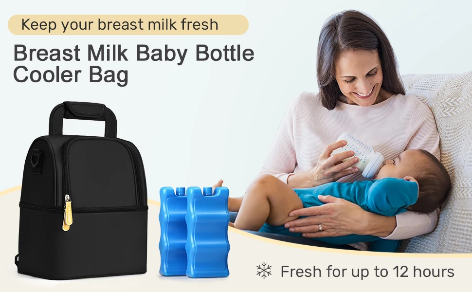 Breastmilk Cooler Bag, Double Layer, Fits 6 Bottles, Up to 9 oz for  Breastfeeding Breast Pump Pump 