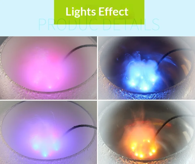 2026 Alloy Atomizer Mist Maker with 3-Color LED Auto Shut-Off Submersible Fountain Pump for Fish Tank Aquarium Landscape Decor product detail 5