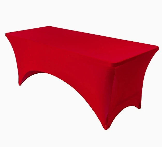 Modern Elastic Banquet Tablecloth 4FT-6FT Long Square for Weddings & Meetings Durable Cocktail Table Cover