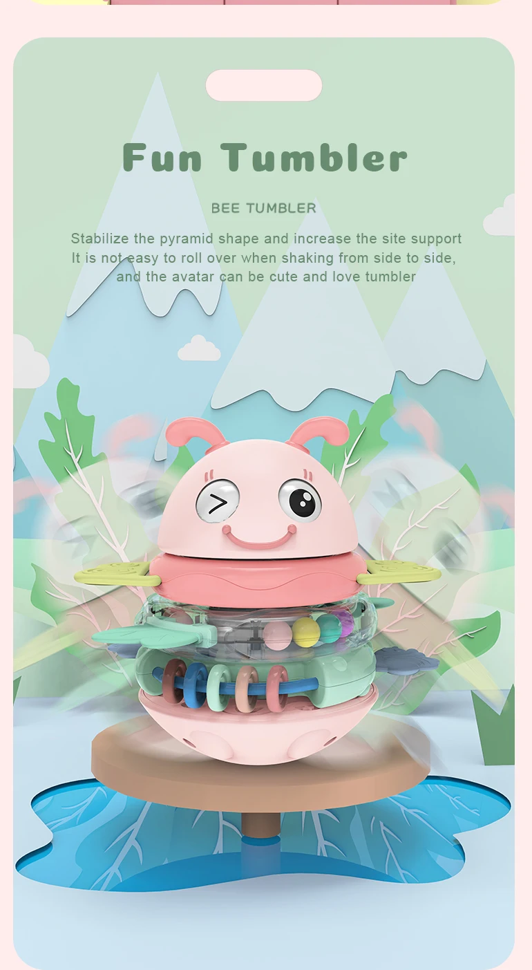 Educational Latest New Baby Roly Poly Toy Tumbler Plastic Music Lighting Ball for Kids