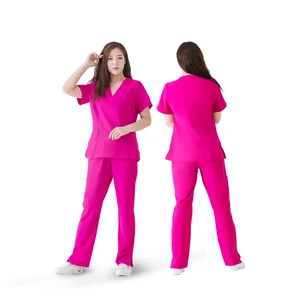 Wholesale Custom Unisex V-Neck Medical Uniforms Stretchy Scrub Top Comfortable Fabric Hospital Uniforms Scrubs Uniforms Sets