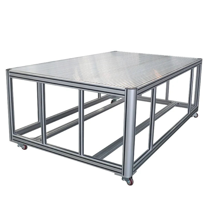 Customized Workbench Workstation Work Table Multi-function Industrial Extruded Custom Aluminium Equipment Frame Worktable