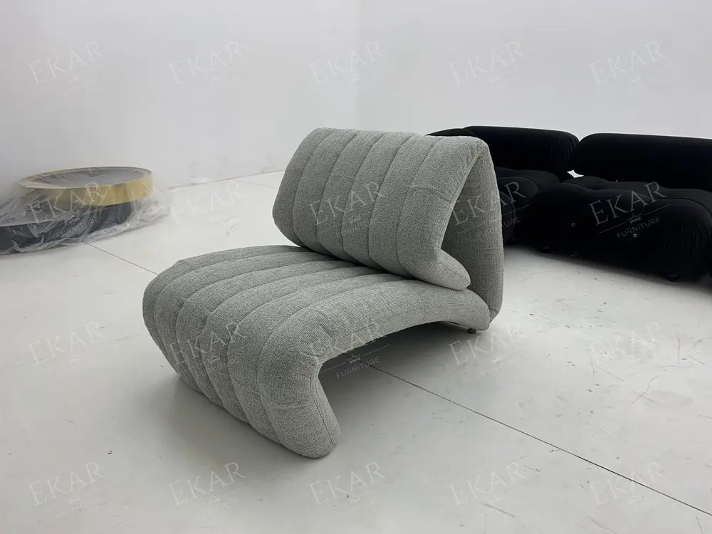 product foldable metal frame lounge chair made of high density ultra hard foam-66