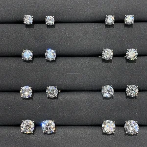 GEMLOVE 0.5-3CT IGI Lab Diamond Stud Earrings - 14K/18K Gold Custom Unisex Jewelry