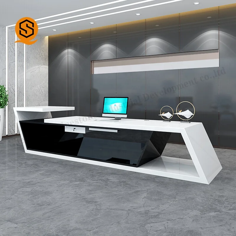 White Black Stone Spa Reception Counter Modern Office Front Desk Commercial Reception  Desk - Buy Office Reception Desk Design,Reception Counter Desk  Design,Artificial Stone Reception Desk Product on 