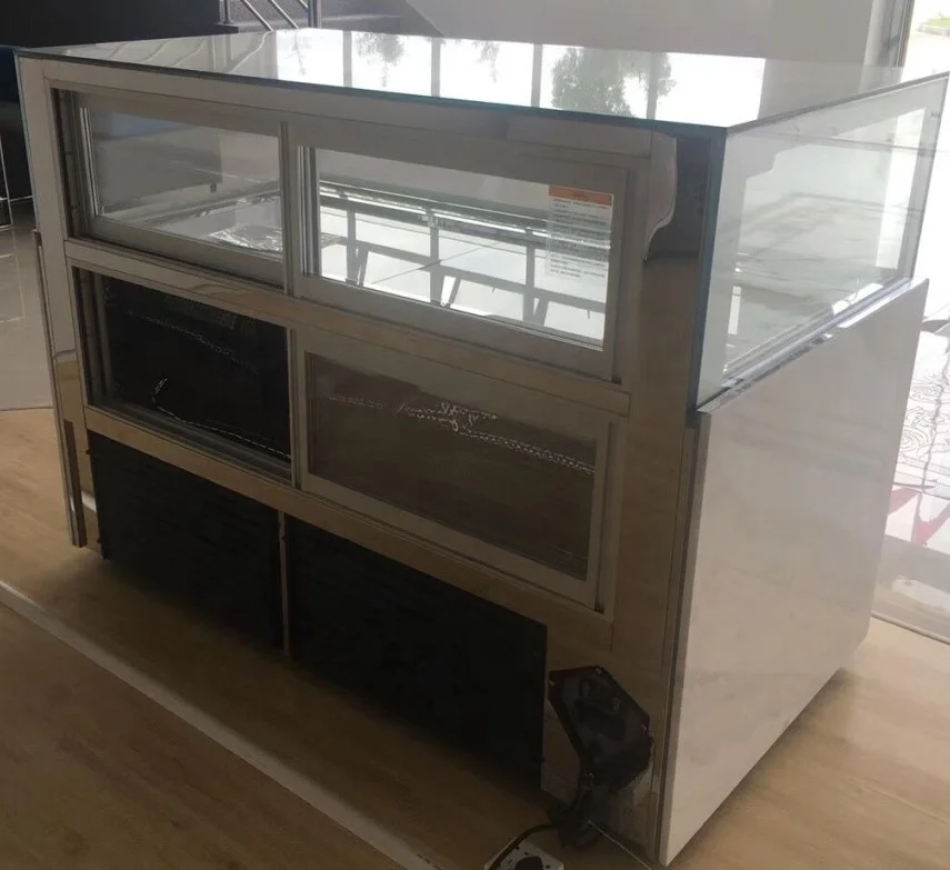 Temperature and Humidity Control Chocolate Display Chiller Cabinet Square Glass Showcase Fridge