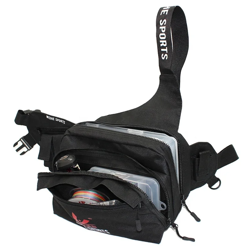 JETSHARK 3 Layer Large Capacity Durable Nylon Fishing Bag Waist Bag Waterproof Fishing Lure Reel Line Tackle Storage Bag