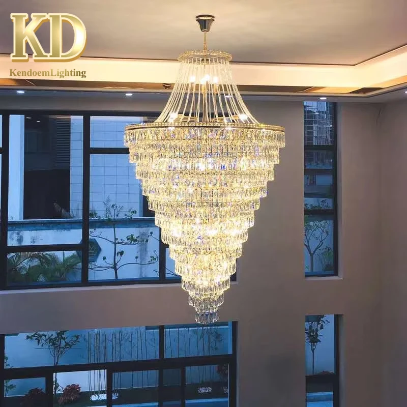 Подвесной светильник K9 Хрустальный подвесной светодиодный потолочный современная люстра класса люкс для высоких потолков