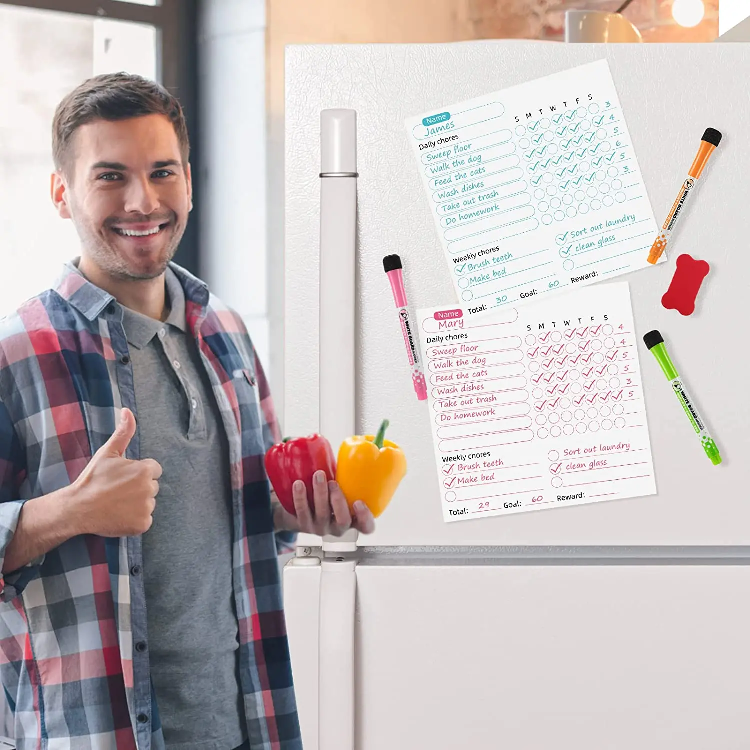 Custom Chore Chart For Fridge Kids Toddler Responsibility Dry