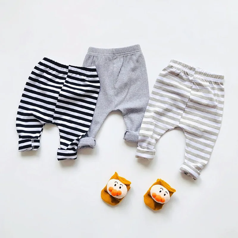 Одежда для новорожденных, новинка, летние полосатые тонкие штаны из ПП для мальчиков и девочек, детские брюки