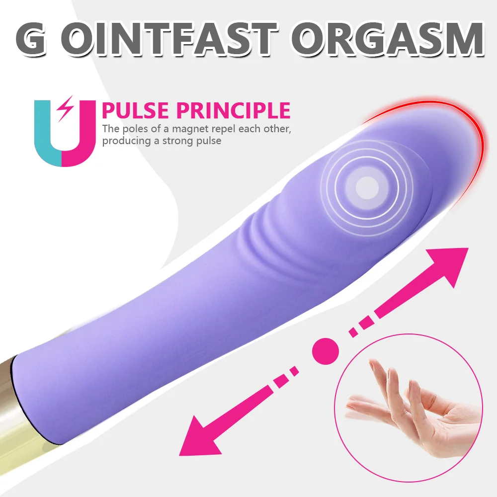 Pulse Retractable Multi-Frequency Vibrating Massager Girls G-spot Masturbator Adult Vibrator