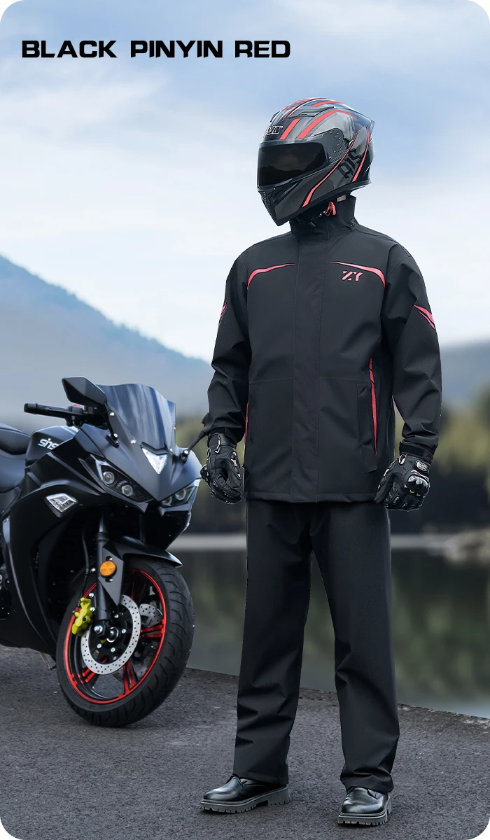 custom rain pants Sports raincoat 2-piece waterproof motorcycle set bicycle motorcycle travel rain coat manufacture