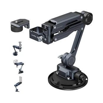 For SMALLRIG 4-inch Mini Shock Absorber Arm Double Spring Hydraulic Damping Vacuum Suction Cup Car Mount for DJI Osmo Pocket