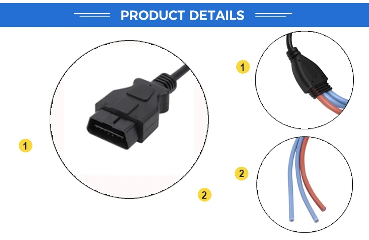 product custom j1962 obd obd2 12 24v male female splitter obdii y diagnostic cable for code reader-3