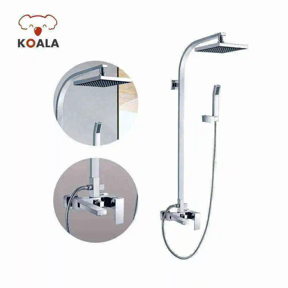 Bath Brass Retractable 8'' Square Overhead Rain Oil Rubbed Bronze Black in Wall Brand Shower Faucet