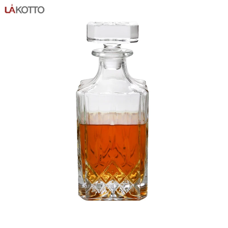 In Stock 750ml Home Bar Party Clear Glass Whiskey Bottle Decanter
