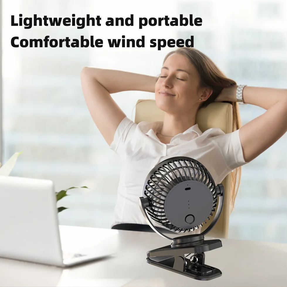 Mini Portable USB Rechargeable 5V Clip-on Fans Three-Speed Wind for Bunk Beds Car Desks Household Outdoor Hotels RVs