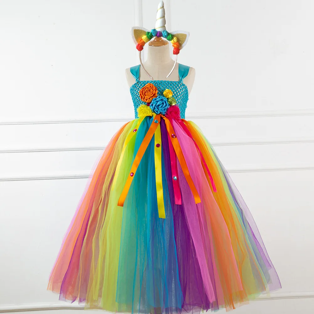 Unicorn Baby Girl Ball Gown Babydoll Dress For Parties