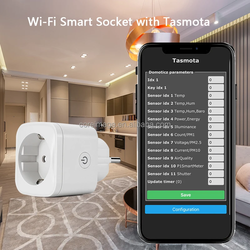 Tasmota WiFi Smart Plug German Power Socket 16A 220V with Energy Monitoring Remote Control Time Shedule Alexa Home Assistant