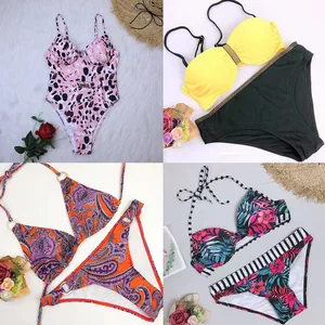 Wholesale 2026 Fashion Two-piece Swimsuit Set Women's Printed Backless Sexy Bikini Spot Randomly Shipped