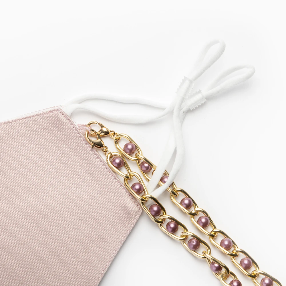 
 Осенне-зимняя элегантная розовая многоразовая моющаяся шелковая шерстяная маска для лица  