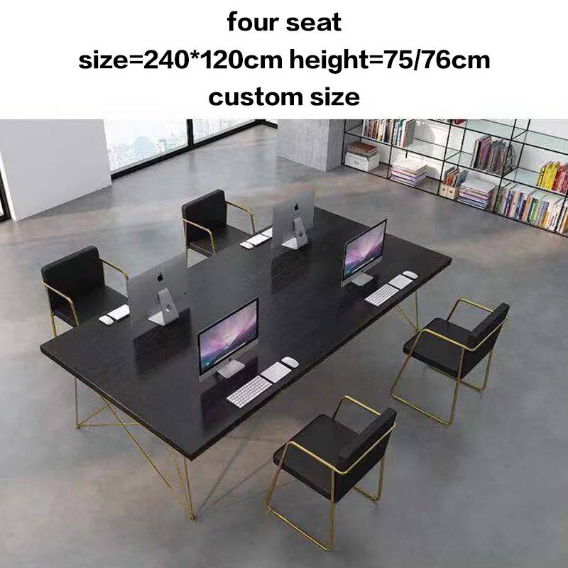 
Современная офисная мебель, стол для конференций из массива дерева на заказ, стол для встреч из черной сосновой древесины 