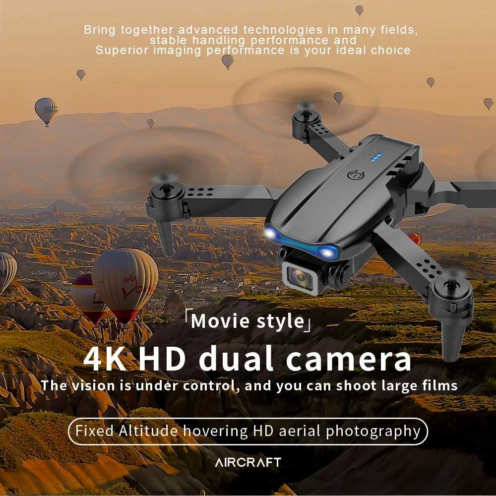 2021 NEW E99 Pro 4K Quadcopter Drone with HD Dual Cameras Foldable 