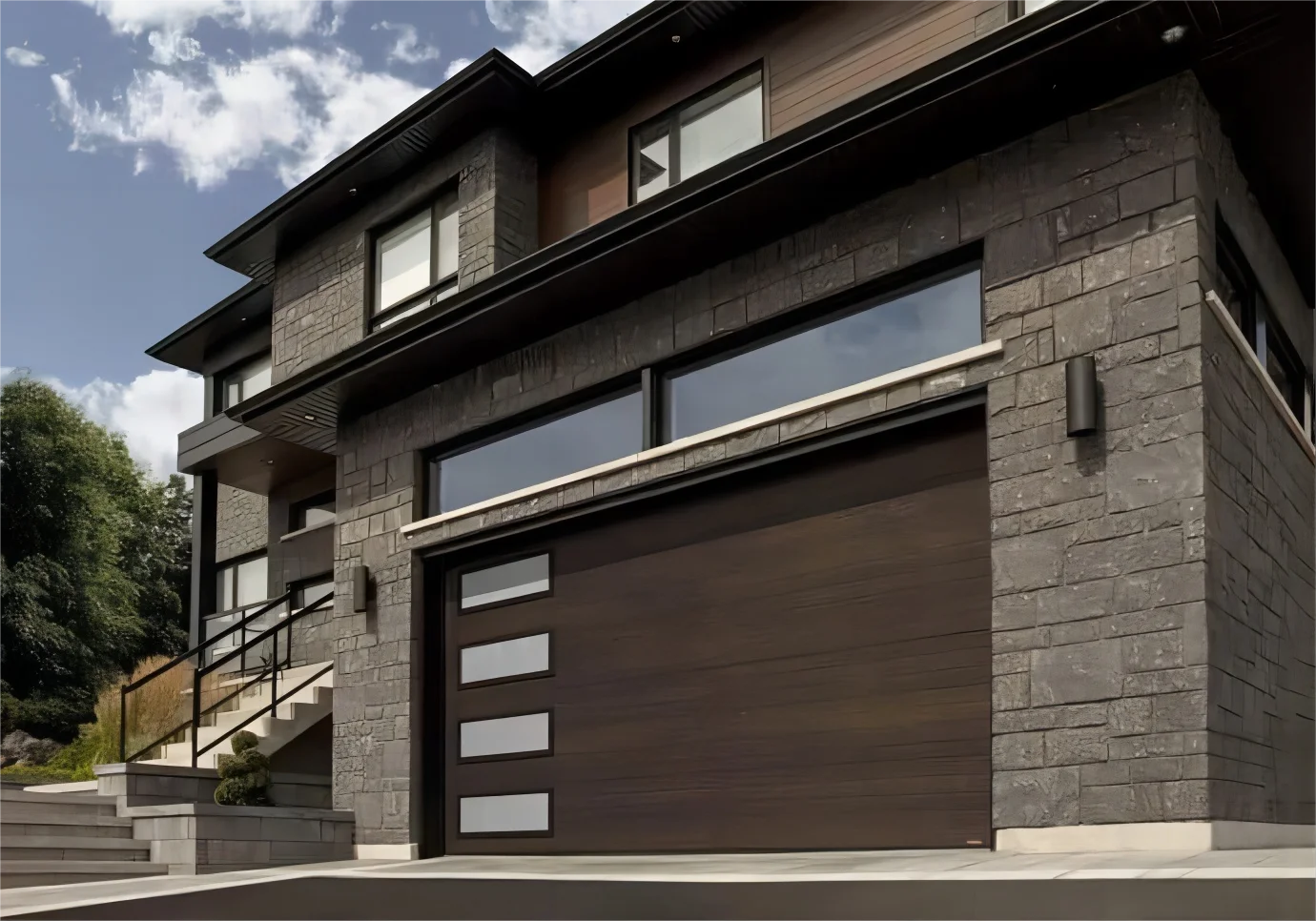 Modern 8x7 Horizontal Sliding Garage Shutter Door Window Remote Control ...