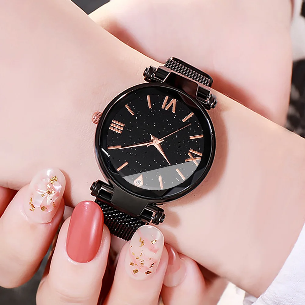 Luxury Rose Gold Starry Sky Dial Women display picture 3