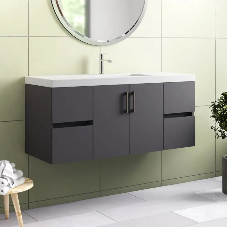 Luxury Marble Top Bathroom Solid Wood Bathroom Vanity With