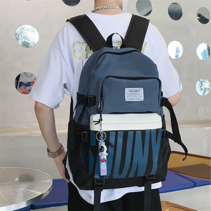 Vintage Nylon Durable College School Bags Girls and Boys Water Proof  Backpack