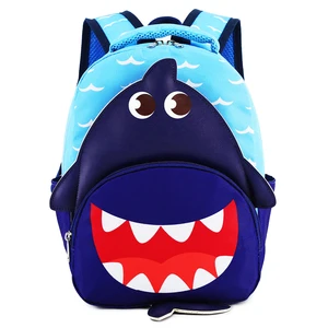 3D Shark Cute Animal Pattern School Bags for Boys Colorful Camouflage Kids Fashion Bags Logo Daily Use Kindergarten Students
