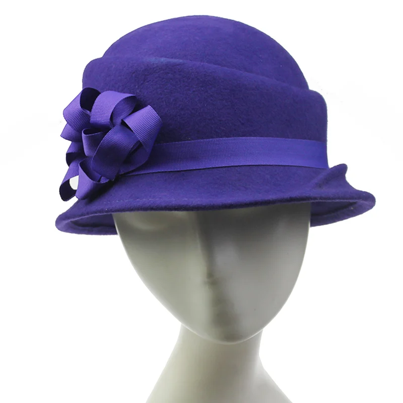 Горячая Распродажа черные фетровые шляпы для женщин фетровая Мужская шерстяная Федора с принтом