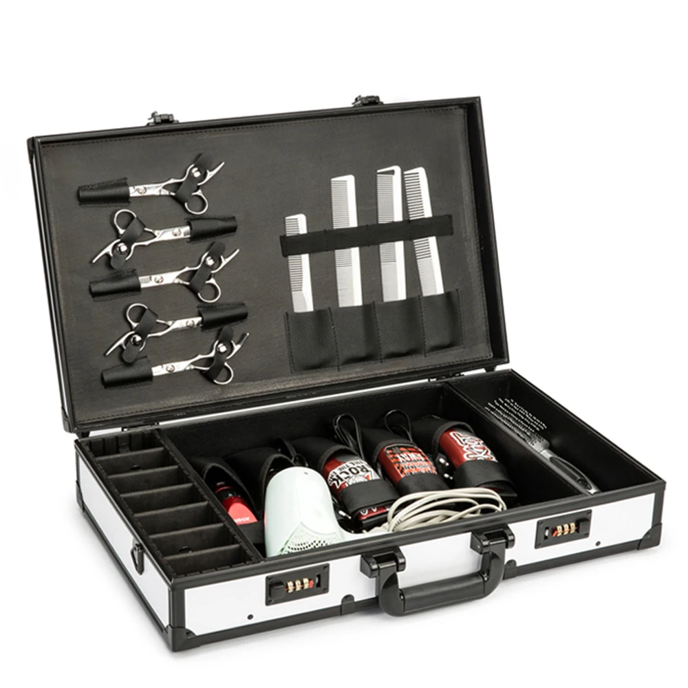 Aluminum Barber Tool Case: Portable Travel Clipper Carrying Box