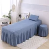 Skin friendly cotton bed cover blue