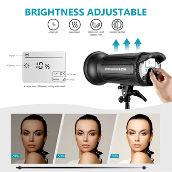 Neewer 200Ws Dimmable LED Video Light, 5600K Daylight Balanced Video Light,21000LM Continuous Lamp with Bowens Mount for YouTube detail image