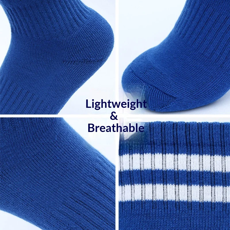Summer Thin Professional Sports Socks for Men Women Youth Long Tube Over-Knee Football Socks Cotton Polyester Breathable preview 4