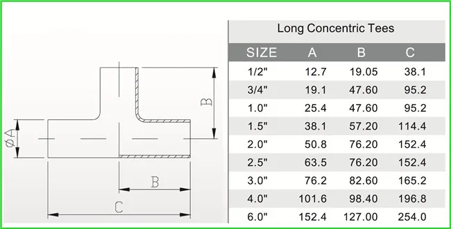 Stainless Steel Sanitary Butt Weld Fittings Eccentric Elbow Tee Pipe Fitting 1/2"-6"