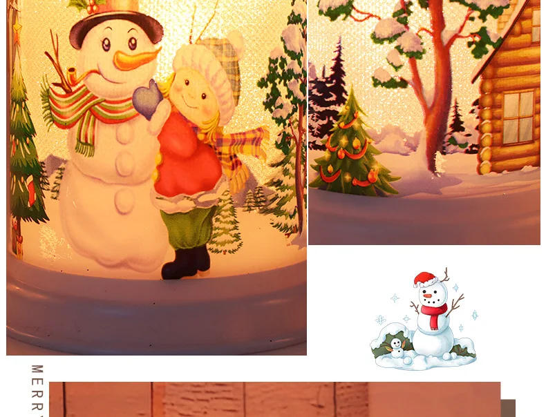 YY42 Led Simulation Flame Candle Santa Claus Snowman Decoration Night Light Christmas Decoration Candle Lights