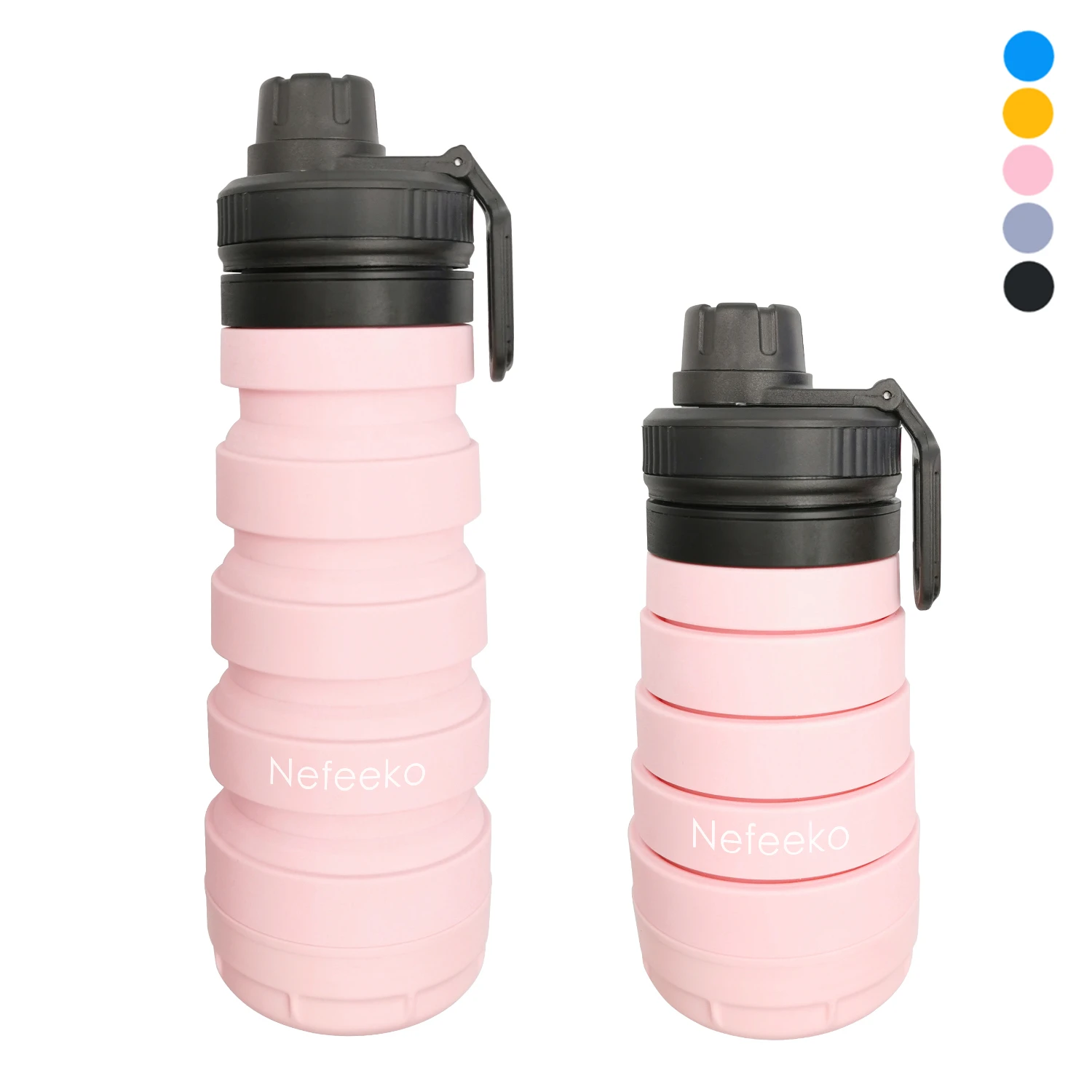 Nefeeko Collapsible Water Bottle, Reuseable BPA Free Silicone