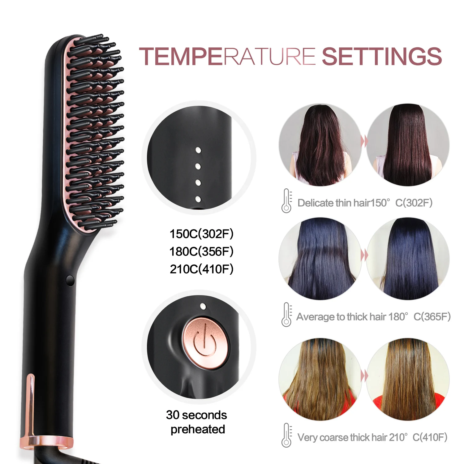 Multifunctional Hair Comb Brush Hair Straightening Irons Beard Grooming Kit for Boy Men Beard Straightener Styling Alibaba