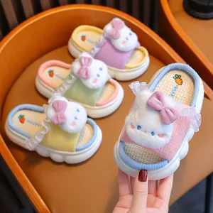 Latest Cartoon Children Home Flat Footwear Wholesale Fashion Kids Summer Beach Slippers Custom Soft House Shoes for Baby Girls
