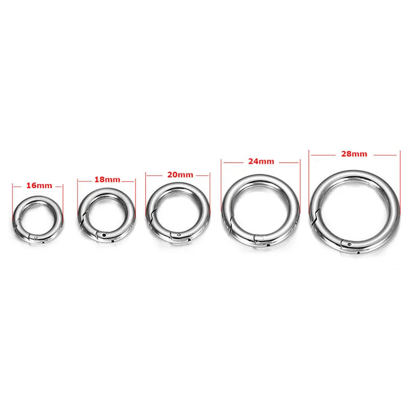 BT-56 Spring Round Circle Snap Clip Hook O Ring Keychain Key Ring Carabiner Snap Hook Small Metal Clasp O Rings for Bags