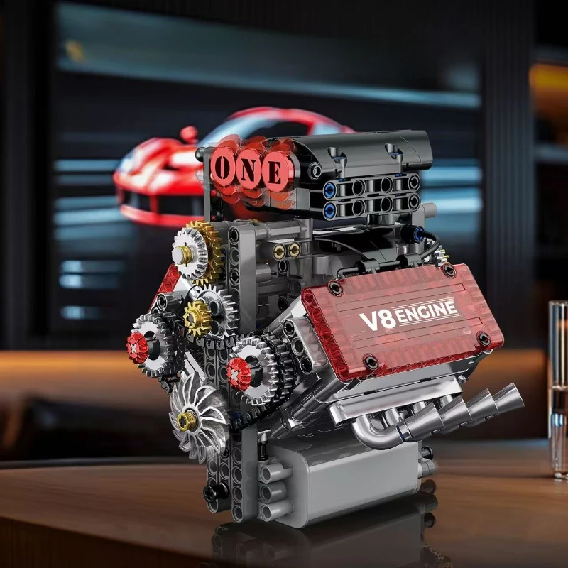 G8909 New Mini Electric Motor Supercharger V8 Engine Model Dynamic