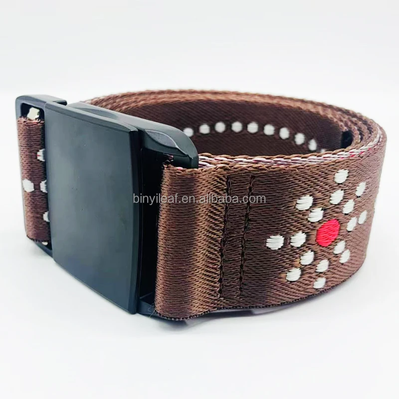 38MM Custom Logo Metal Magnetic Buckle Outdoor Sports Jacquard Ski