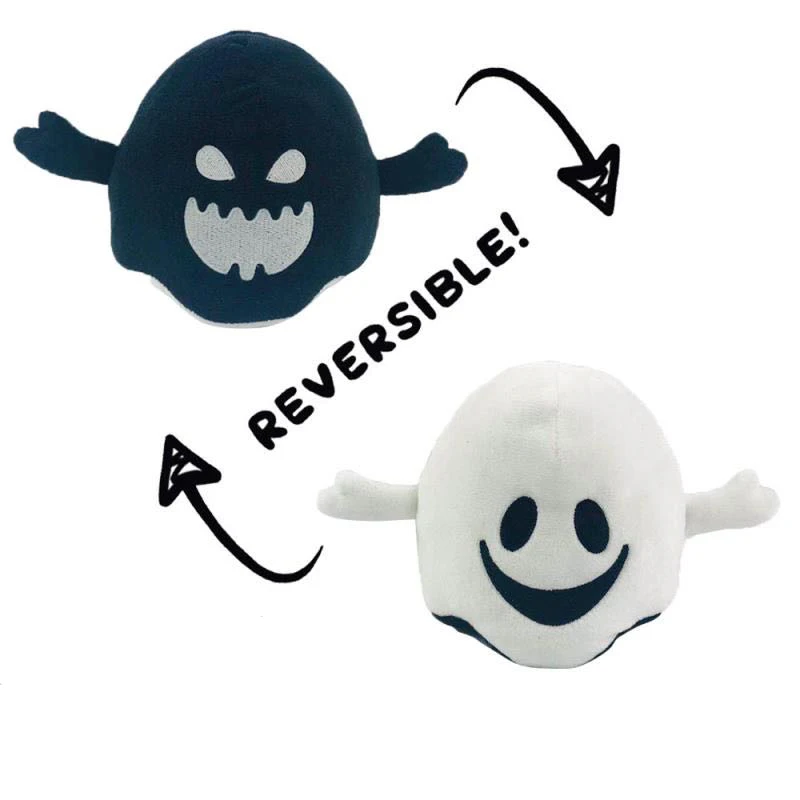Custom Funny Cute Glowing Toys Halloween Decoration Plush Ghost Plushies  Reversible Ghost Toy for Kids
