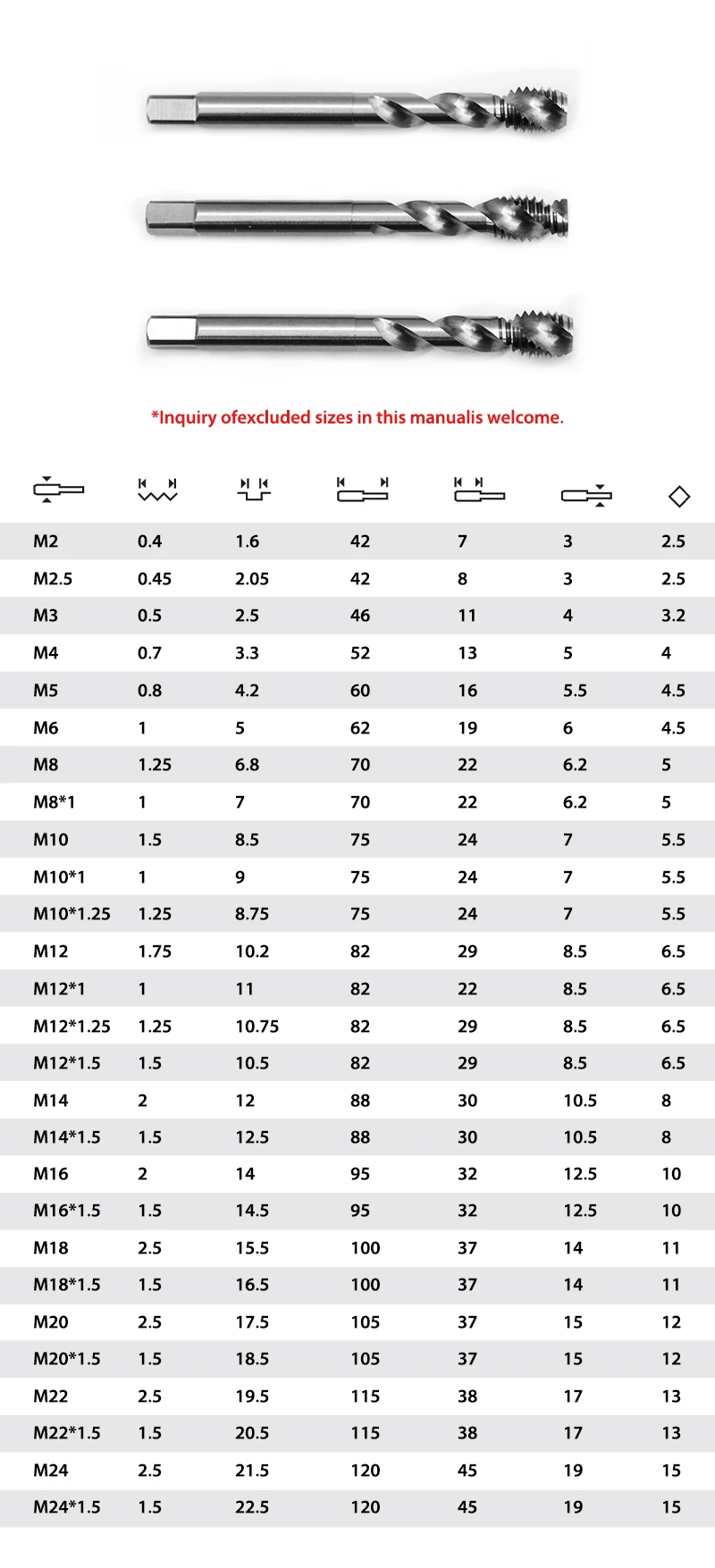 Top Quality Metric Jis Hss M35 Spiral Flute Bright Finished Treading top-quality-metric-jis-hss-m35-spiral-flute-bright-finished-treading