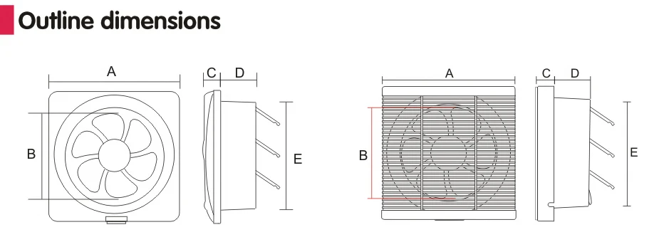 Wall Mounted Exhaust Fan, 220v, Plastic - detail 4