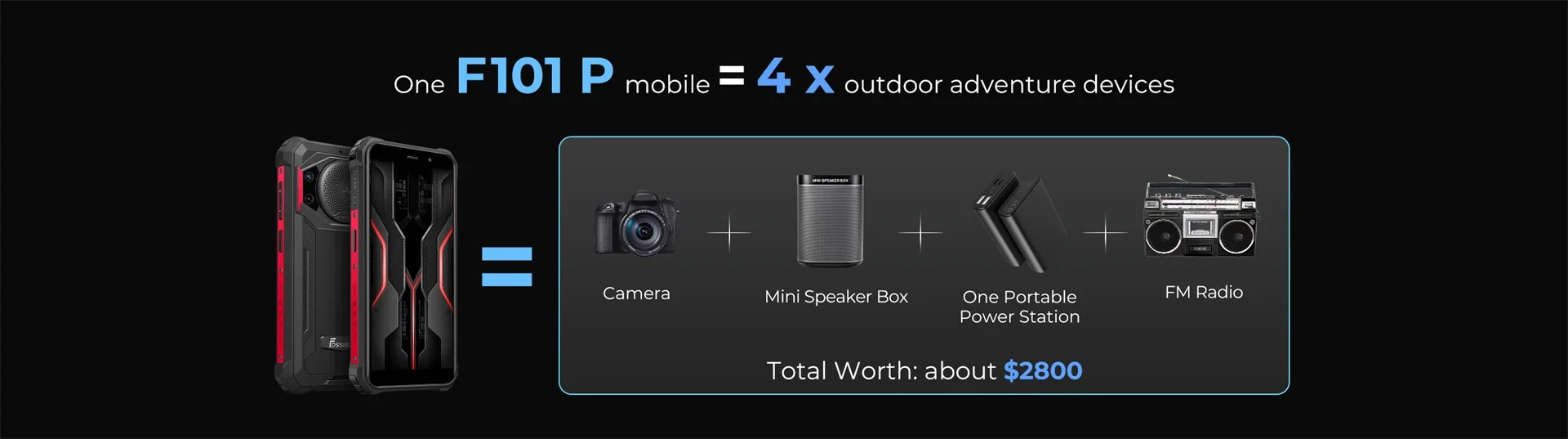 FOSSiBOT F101 P 4GB 64GB Cellphone Octa Core Rugged Smartphone,10600mAh,24MP Camera,5.45" HD Screen,IP68 Mobile Phone