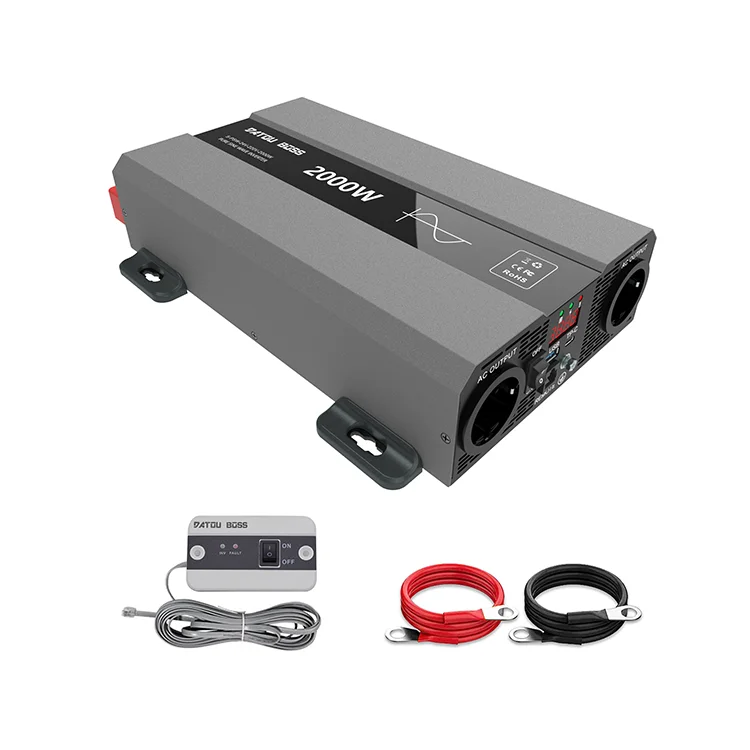 Onduleur hors réseau UE Warehouse DC 12V vers AC 220V/230V, puissance nominale 2000W, onduleur solaire pour voiture, transformateur de tension_voghion.com